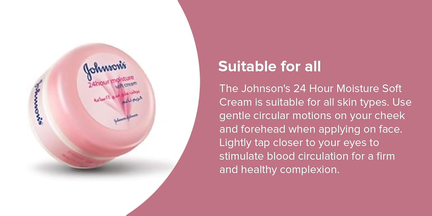 Johnson's 24 Hour Moisture Soft Cream (200 Ml) (Made In UAE)